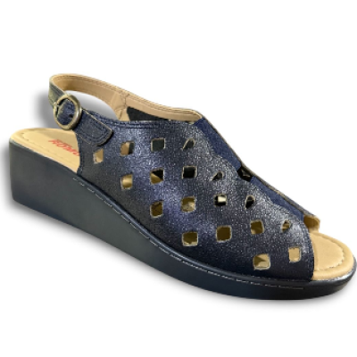 Romulo Sandalia Cuero Azul Mujer Ref 5077